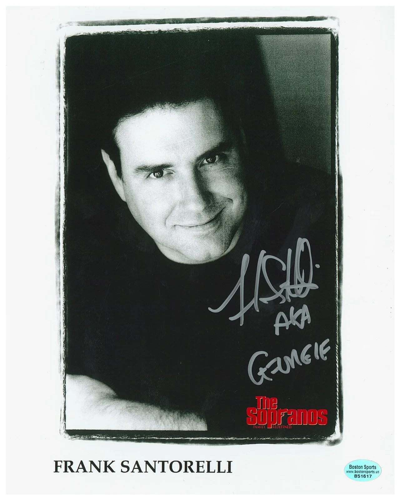 Frank Santorelli — Franks Santorelli Signed 8x10 The Sopranos Photo Inscribed "AKA Georgie" Holo