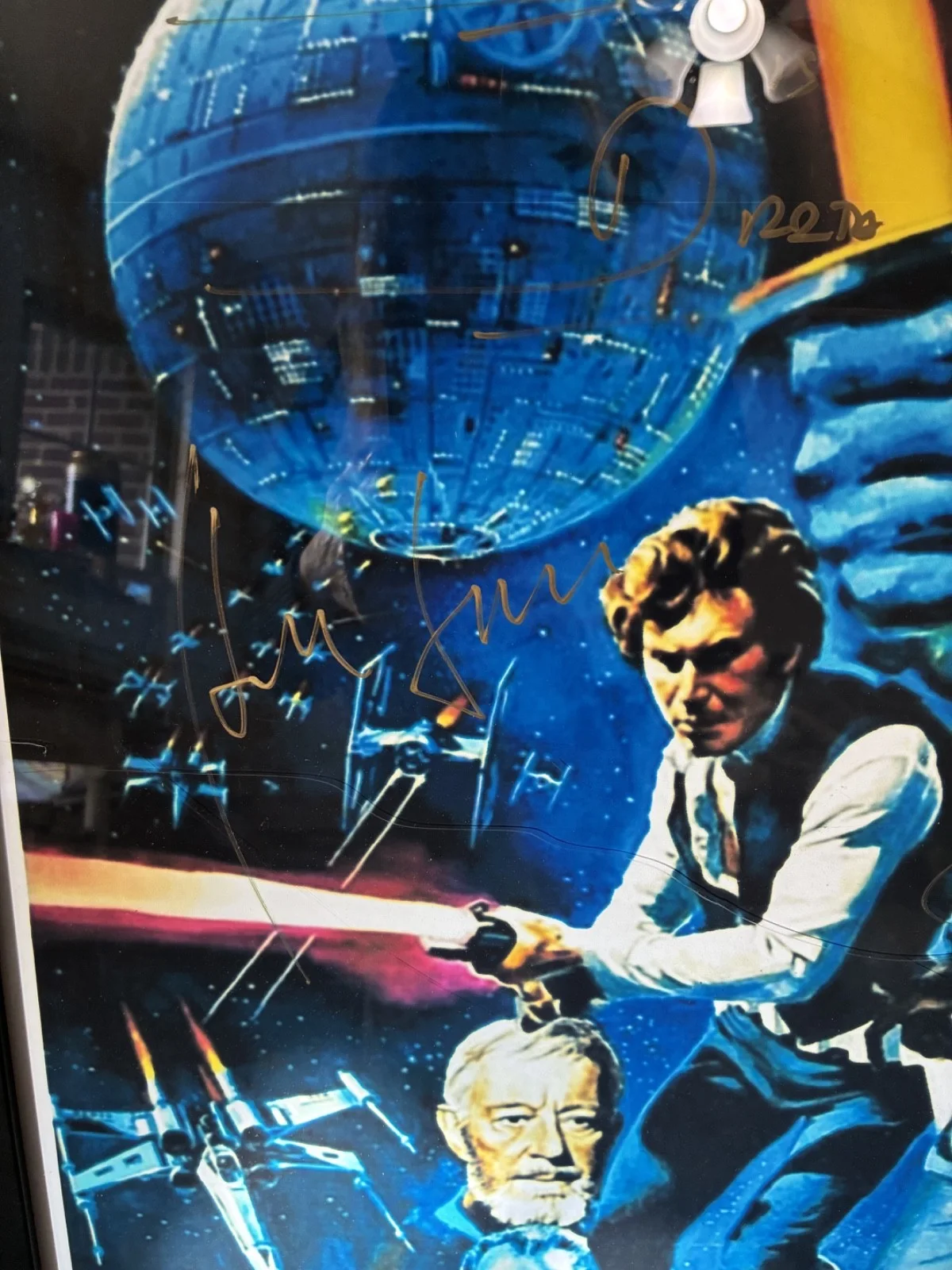 STAR WARS AUTOGRAPHED POSTER WITH CERTIFICATE OF AUTHENTICITY FRAMED 27" X 40", изображение 3