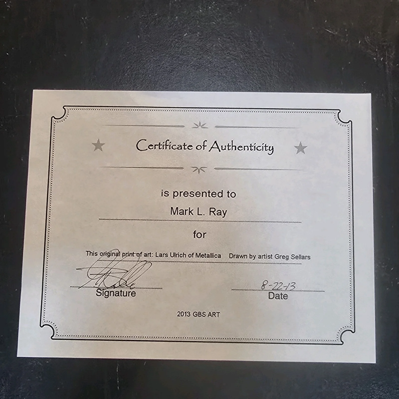 Lars Ulrich Metallica Art Print #1 of 100 Signed by Greg Sellars + COA 2013, image 3