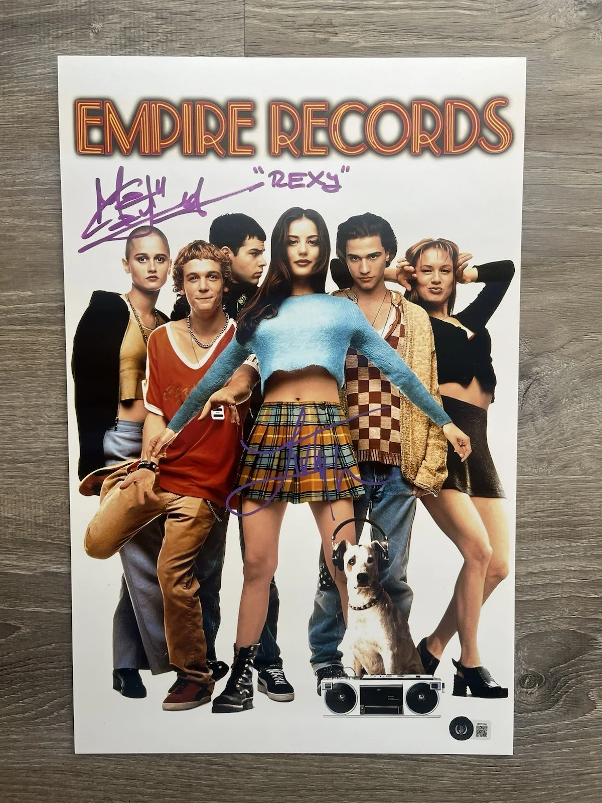 Liv Tyler and Maxwell Caulfield Signed Empire Records 11x17 Photo Beckett COA, изображение 2