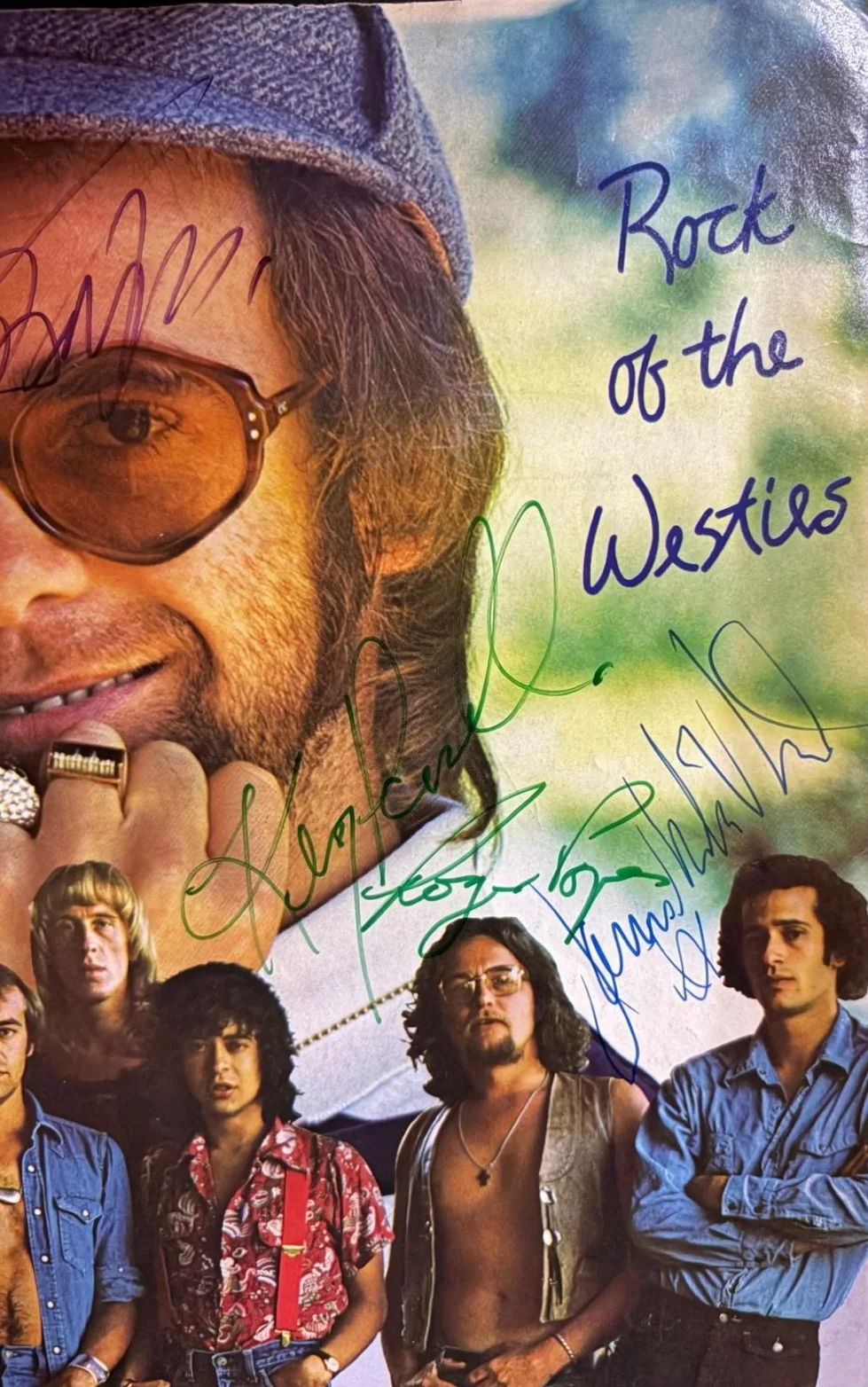 Elton John, Bernie Taupin, Caleb, Ray, Davey, Kenny, Roger, James — ELTON JOHN BAND SIGNED AUTOGRAPHED 11X14 PHOTO X7 BERNIE CALEB RAY DAVEY PSA A, изображение 2