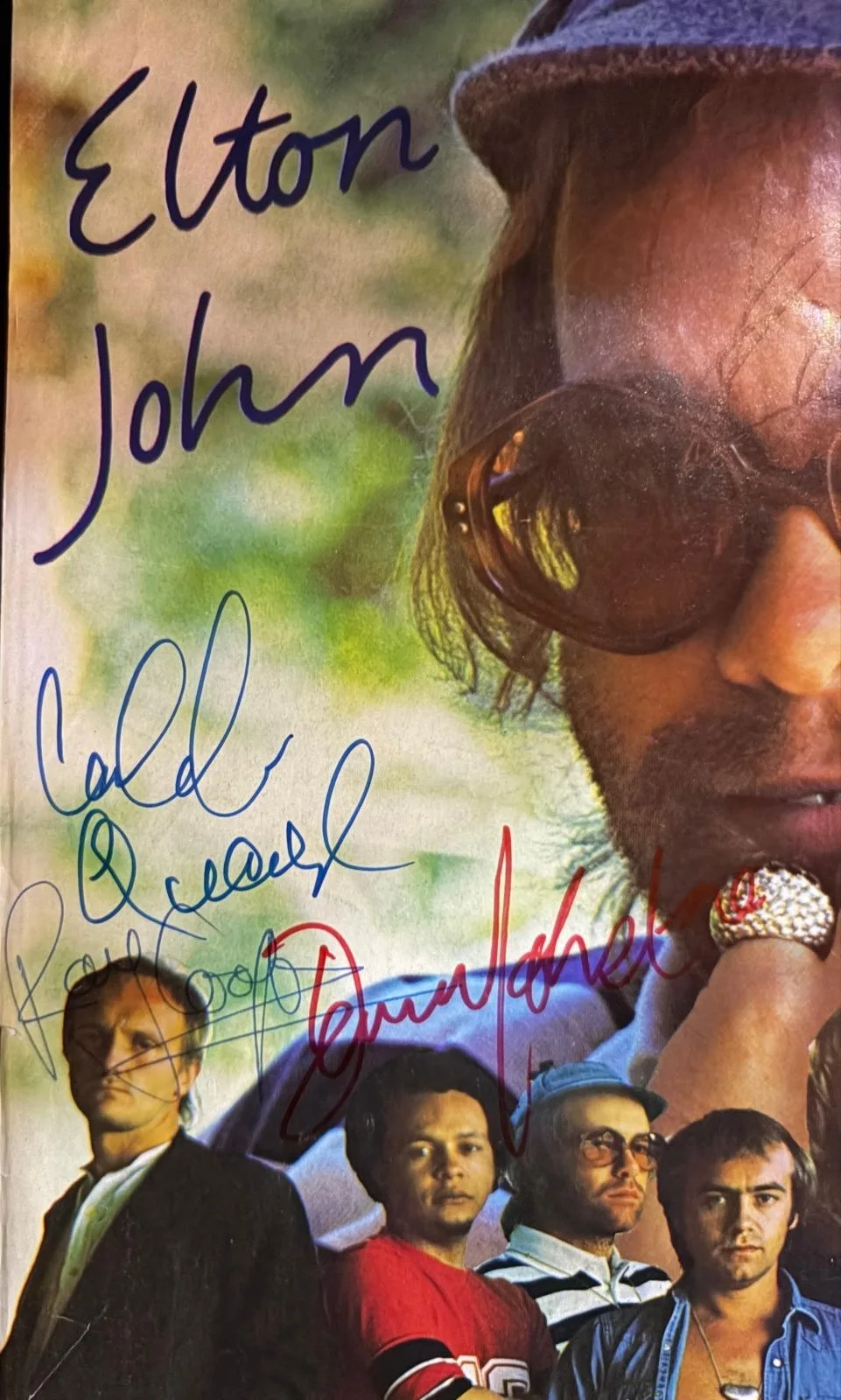 Elton John, Bernie Taupin, Caleb, Ray, Davey, Kenny, Roger, James — ELTON JOHN BAND SIGNED AUTOGRAPHED 11X14 PHOTO X7 BERNIE CALEB RAY DAVEY PSA A, изображение 4