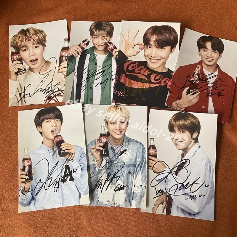 Pre-owned JK JUNG KOOK V SUGA JIN JIMIN Autographed Signed Photo 4*6 K-POP, image 2