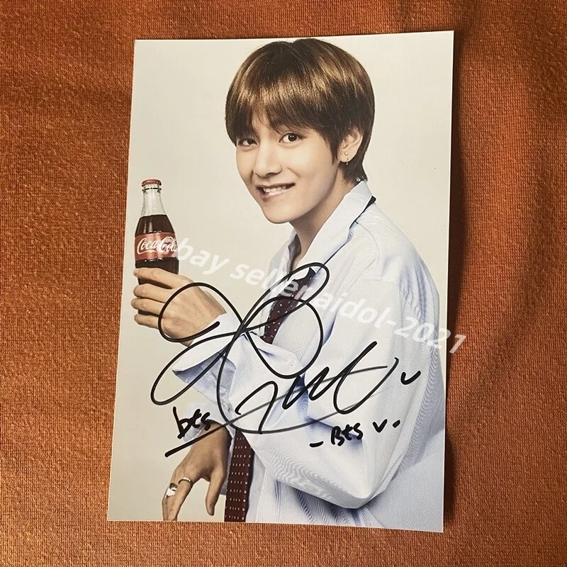 Pre-owned JK JUNG KOOK V SUGA JIN JIMIN Autographed Signed Photo 4*6 K-POP, image 3