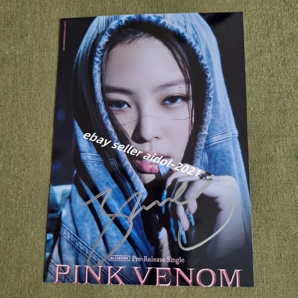 Blackpink ROSE JENNIE JISOO LISA PINK VENOM PHOTO 5*7 AUTOGRAPHED K-POP B, изображение 3