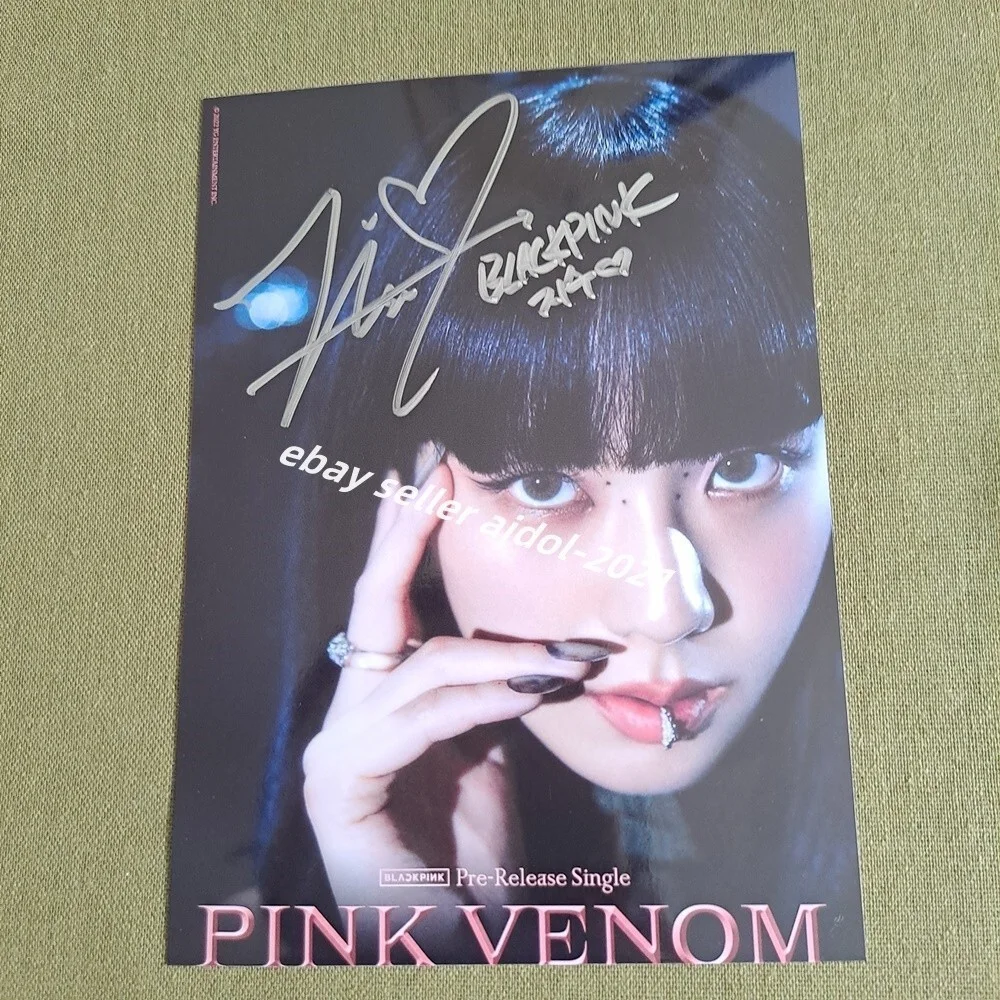 Blackpink ROSE JENNIE JISOO LISA PINK VENOM PHOTO 5*7 AUTOGRAPHED K-POP B, изображение 4