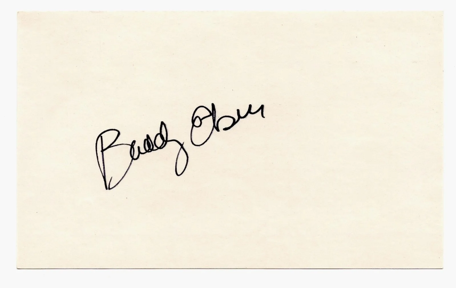 BUDDY EBSEN — ORIG SIGNED 3X5 CARD - AUTOGRAPH - ACTOR BUDDY EBSEN - JED CLAMPETT