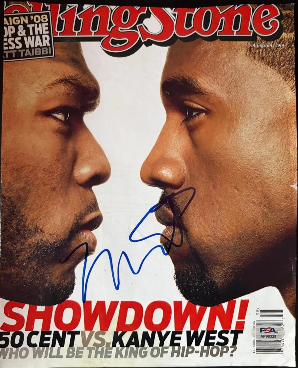 Kanye West — KANYE WEST SIGNED AUTOGRAPHED MAGAZINE COVE 50 CENT ROLLING STONE YE YEEZY PSA