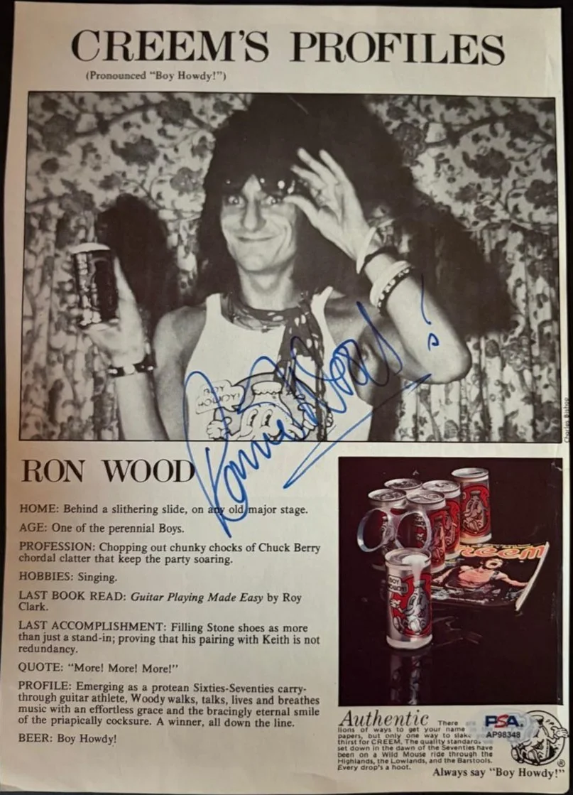 Ronnie Wood — RONNIE WOOD SIGNED AUTOGRAPHED MAGAZINE PAGE ROLLING STONES RARE VINTAGE PSA