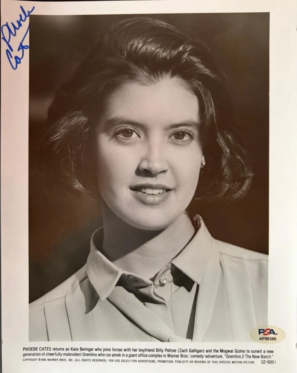 Phoebe Cates — PHOEBE CATES SIGNED AUTOGRAPH 8X10 PHOTO GREMLINS 2 THE NEW BATCH RARE PSA COA F
