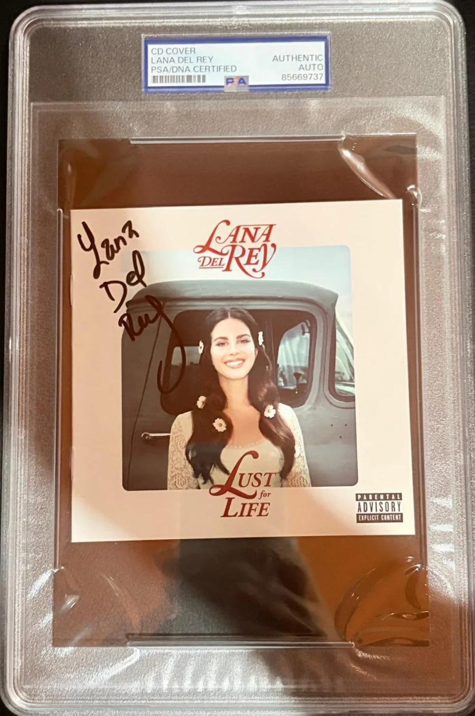 Lana Del Rey — LANA DEL REY SIGNED CD COVER ENCAPSULATED PSA SUMMERTIME SADNESS BORN TO DIE F