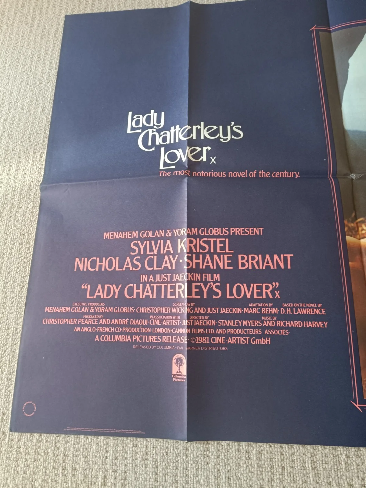 LADY CHATTERLEY'S LOVER UK 1981 Quad Folded Film Cinema Poster Sylvia Kristel, изображение 2