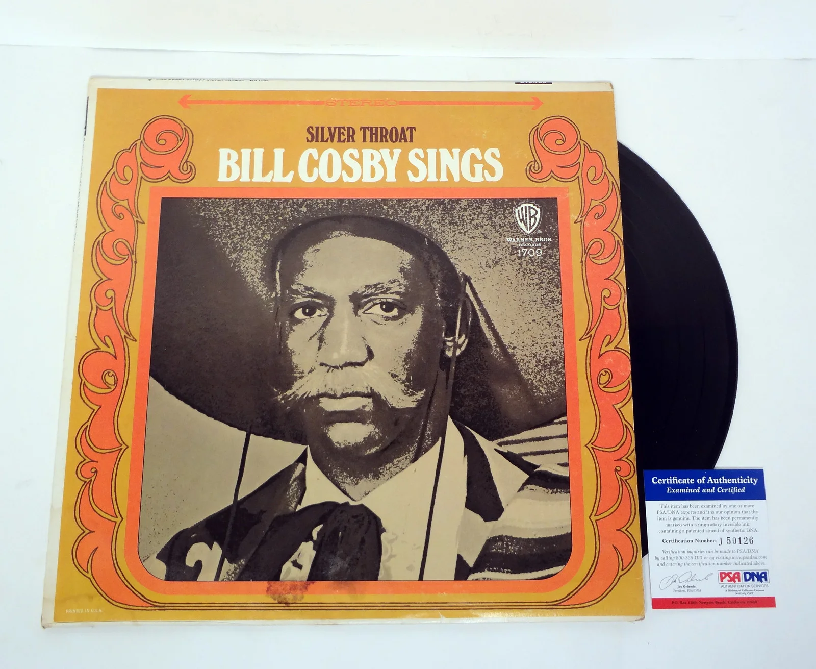 Bill Cosby — Bill Cosby Show Signed Silver Throat Sings Vinyl Record Album PSA/DNA COA, изображение 2