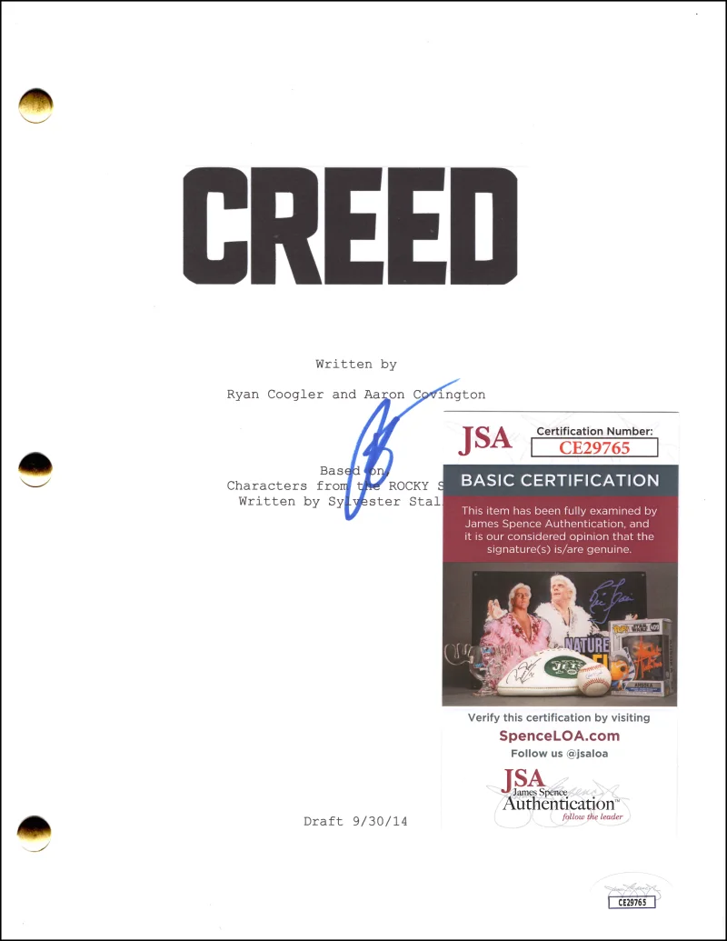 Ryan Coogler — Ryan Coogler Signed Autograph Creed Full Movie Script Screenplay w/ JSA COA, image 2