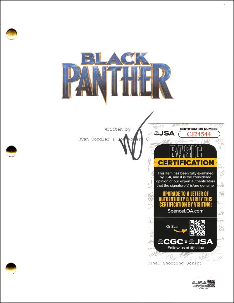 Ryan Coogler — Ryan Coogler Signed Autograph Black Panther Movie Script Screenplay w/ JSA COA, image 2