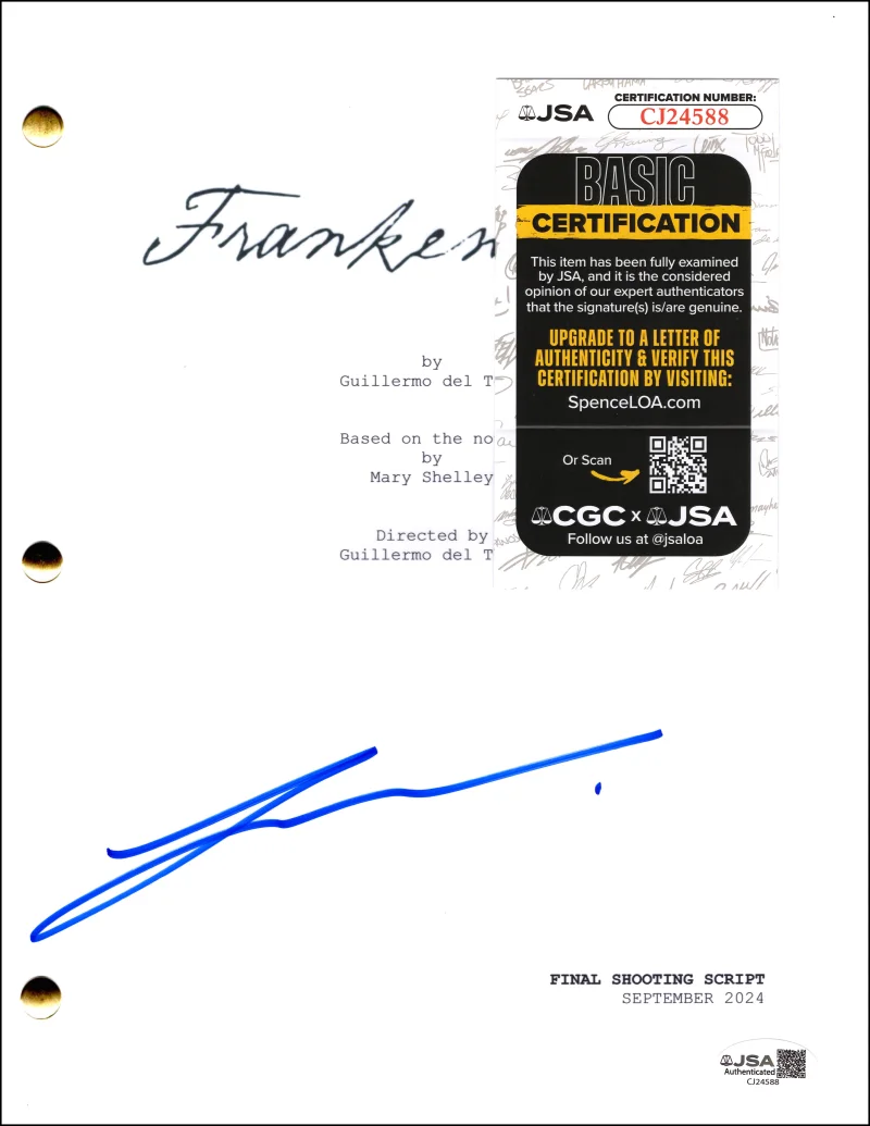 Jacob Elordi — Jacob Elordi Signed Autograph Frankenstein Full Movie Script Screenplay JSA COA, image 2