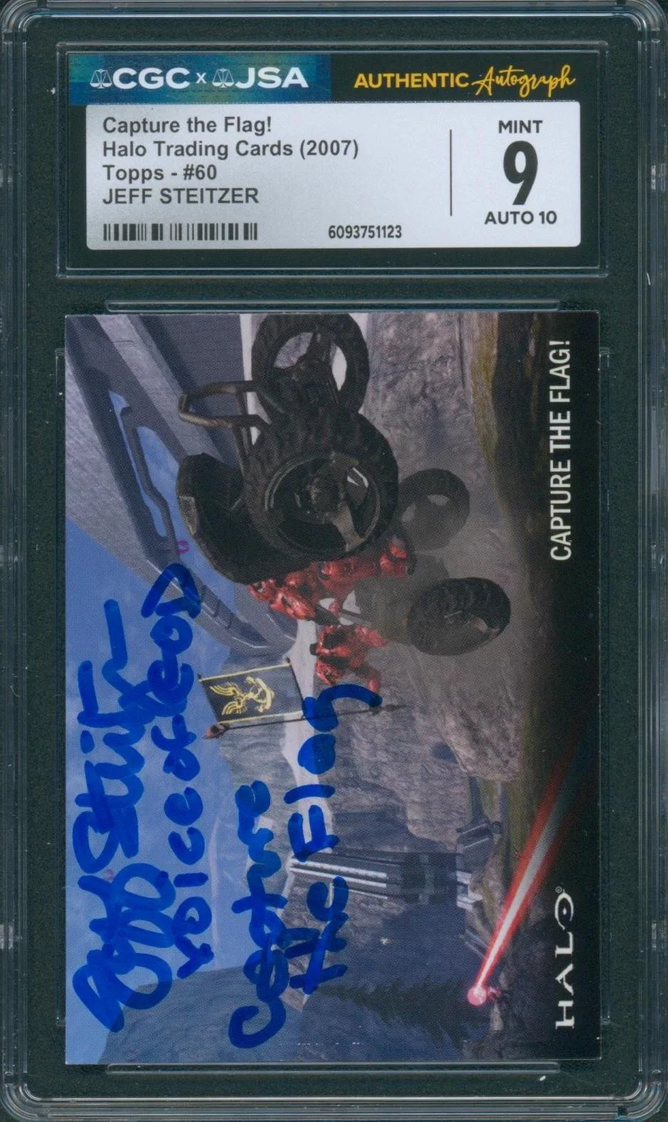 Jeff Steitzer — Jeff Steitzer Signed Card Halo Multiplayer Announcer Topps Mint 9 CGC x JSA SLAB
