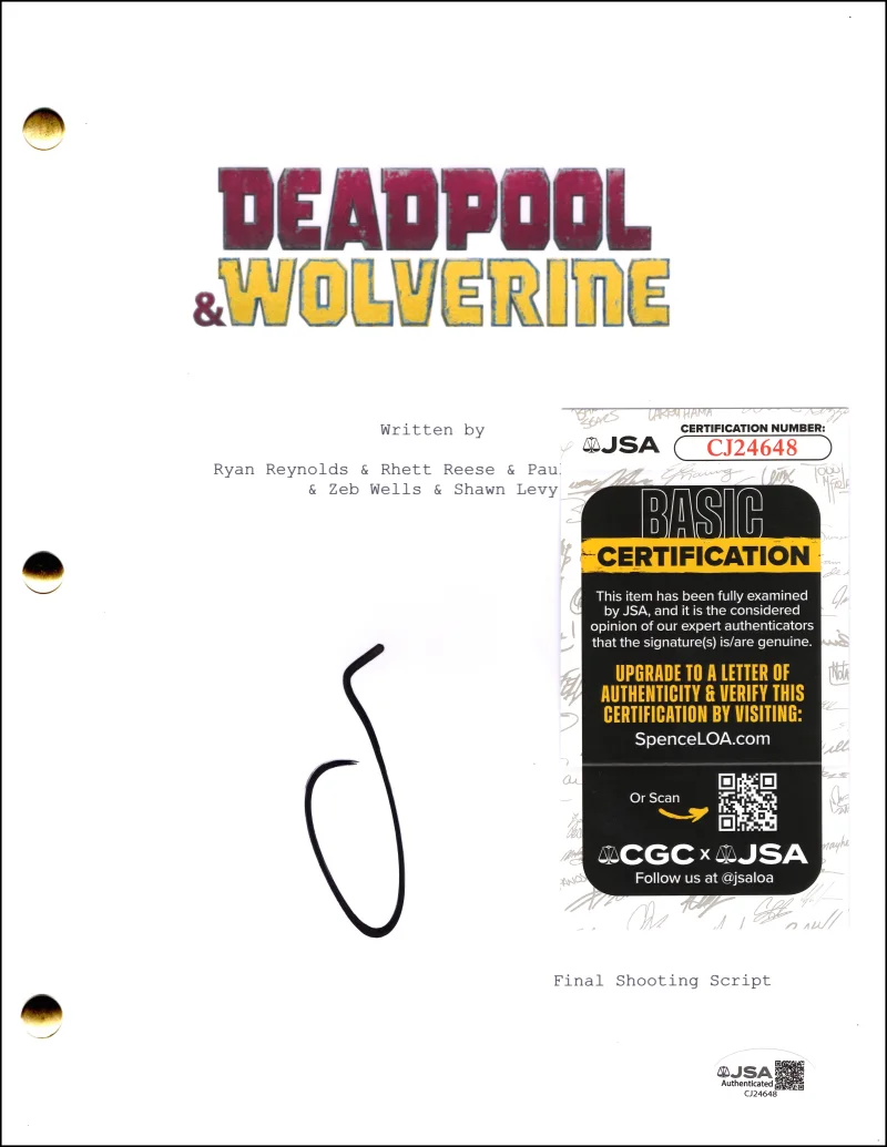 Hugh Jackman — Hugh Jackman Signed Autograph Deadpool & Wolverine Full Movie Script w/ JSA COA, image 2
