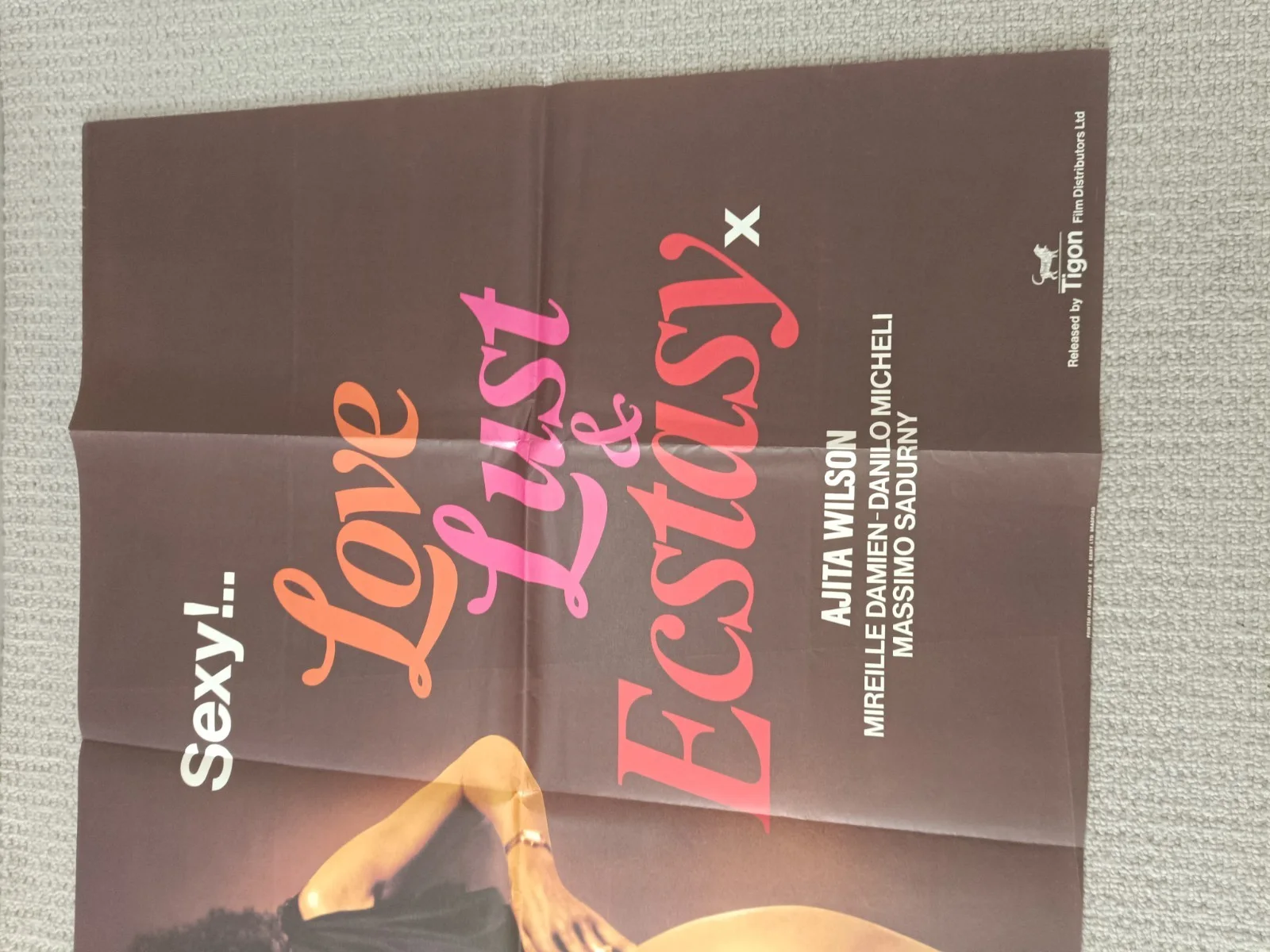 LOVE LUST AND ECSTASY Original UK Quad POSTER 30 X 40 INCHES, image 4