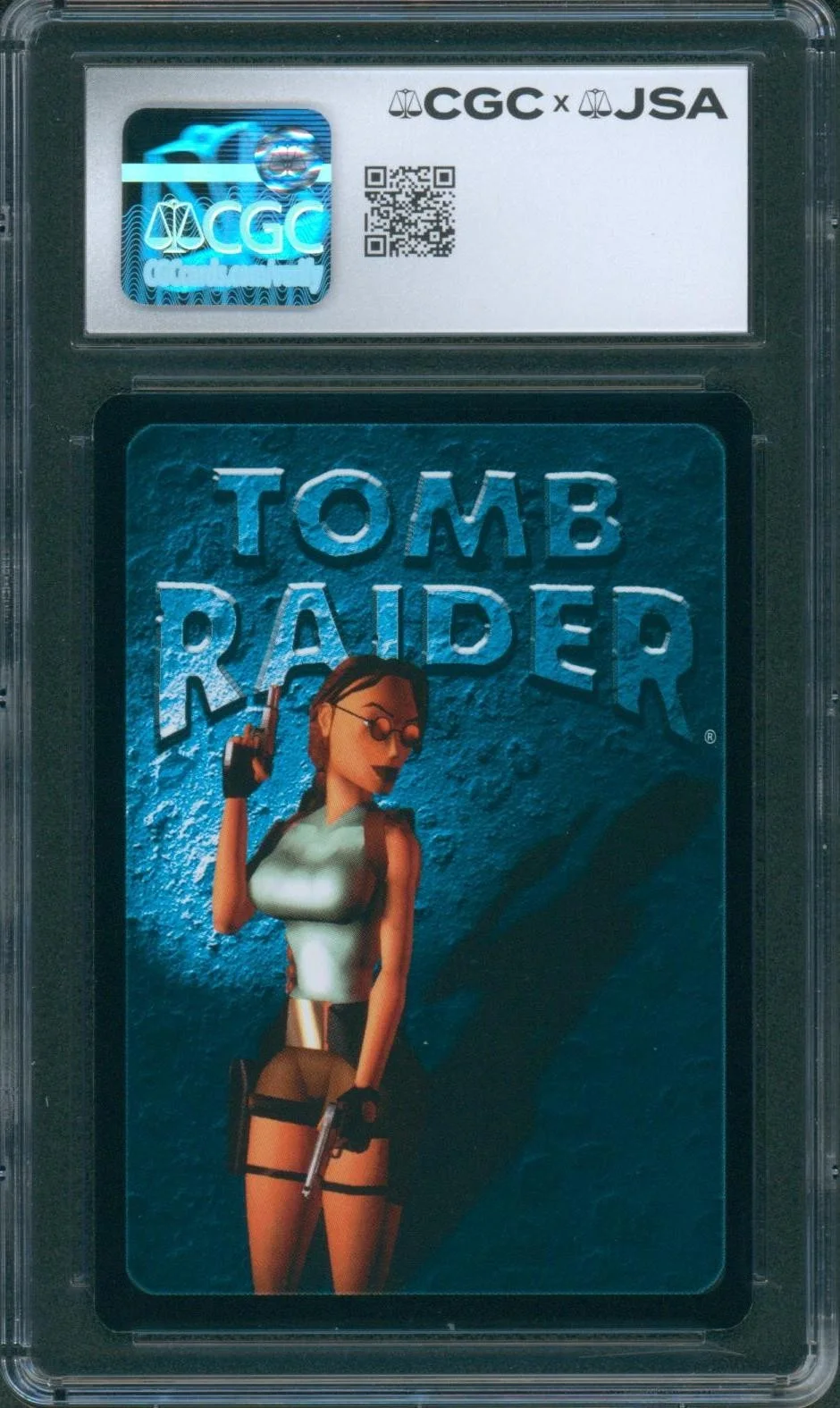 Shelley Blond — Shelley Blond Signed Card Tomb Raider PS1 OG Lara Croft Mint 9 CGC x JSA SLAB, изображение 2