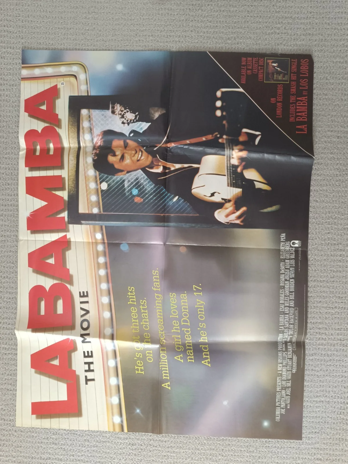 LA BAMBA UK QUAD POSTER FOLDED LOU DIAMOND PHILLIPS ESAI MORALES 1987, изображение 4