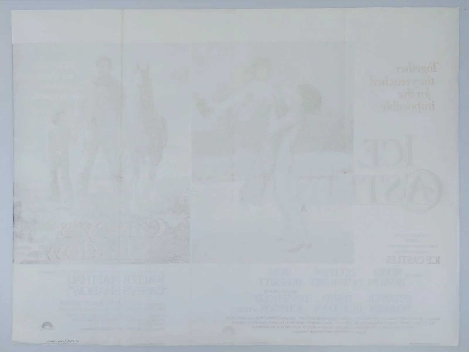 ICE CASTLES / CASEY'S SHADOW ORIGINAL UK QUAD DB FILM POSTER 1978, изображение 3