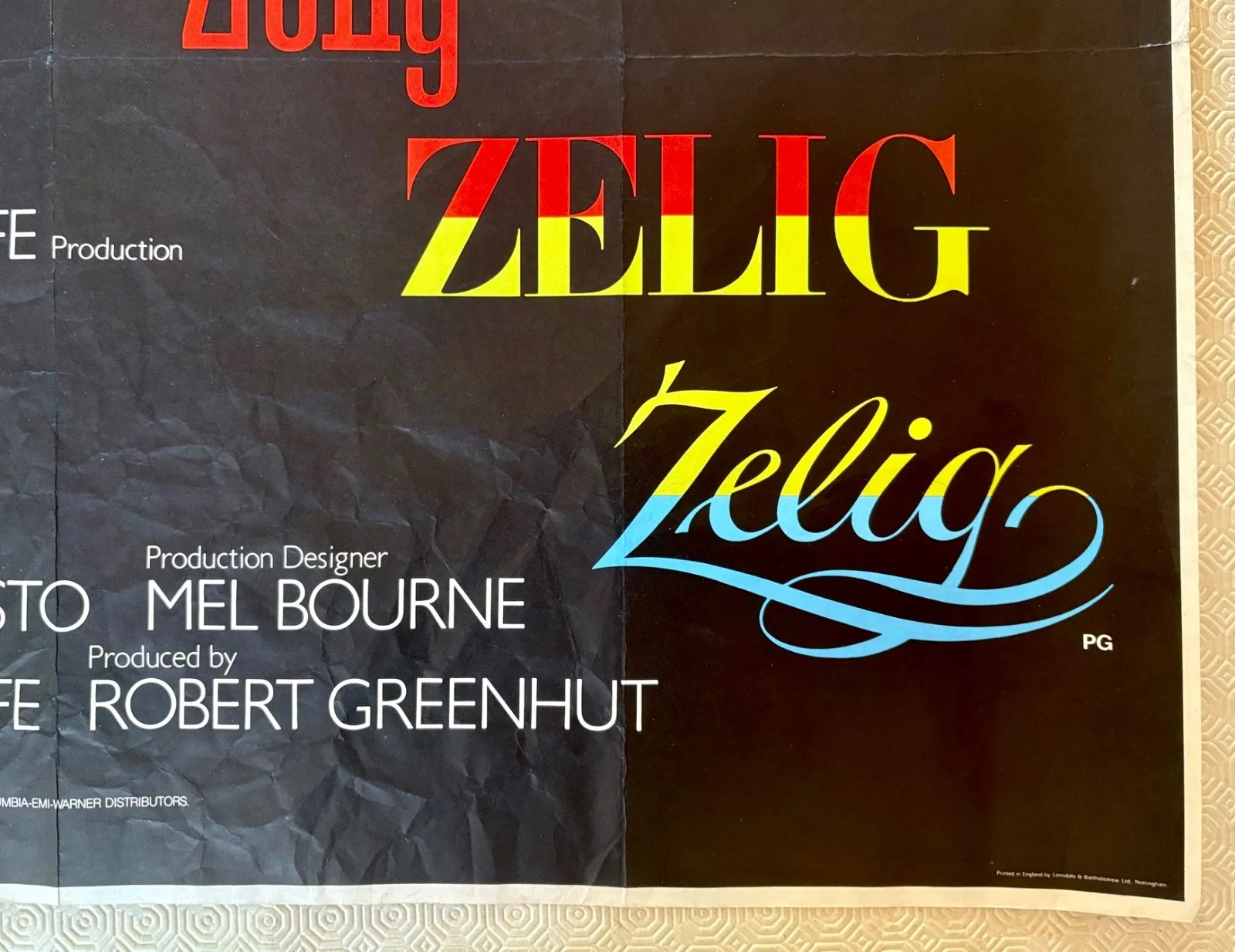 Zelig Original 1983 Movie Quad Poster Woody Allen MIa Farrow, изображение 3