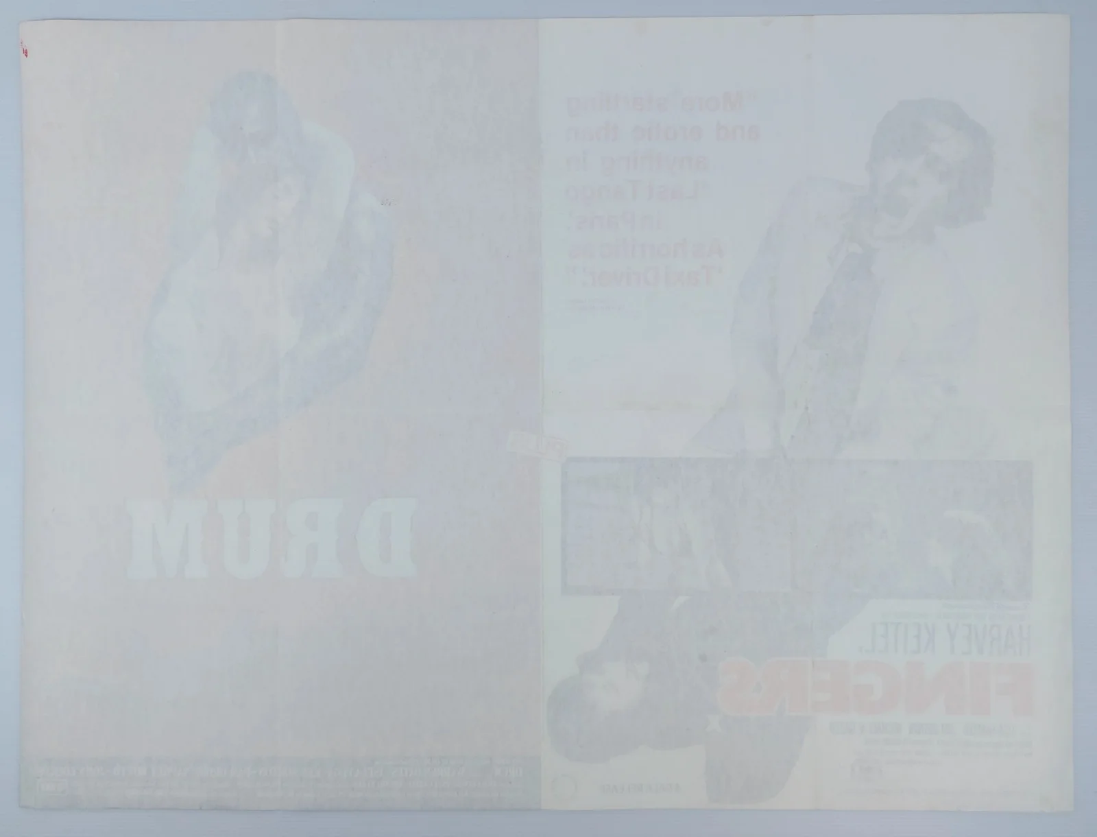 FINGERS / DRUM ORIGINAL UK QUAD FILM POSTER 1978/76, изображение 3