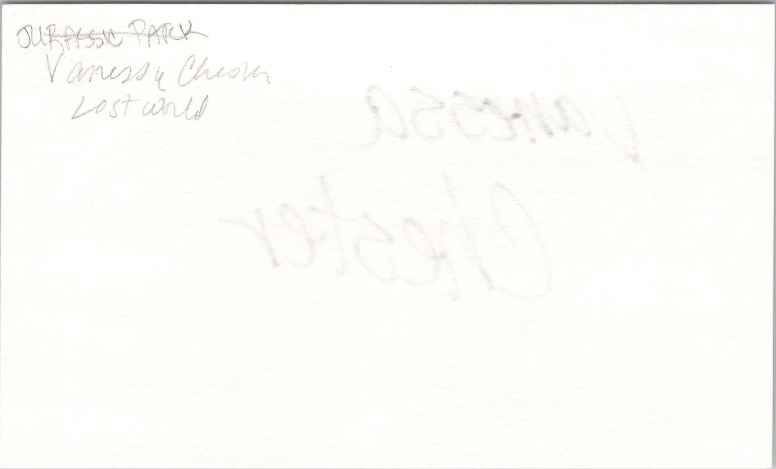 Vanessa Lee Chester — Vanessa Lee Chester Signed 3x5 Index Card Lost World Jurassic Park Autographed, изображение 2