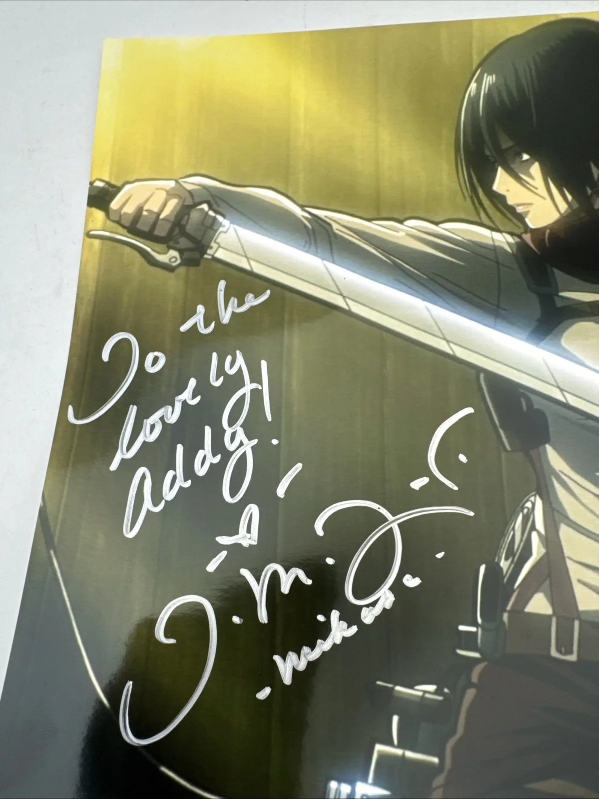 Yui Ishikawa Signed 8x10 Photo Mikasa Attack on Titan Anime Auto, image 2