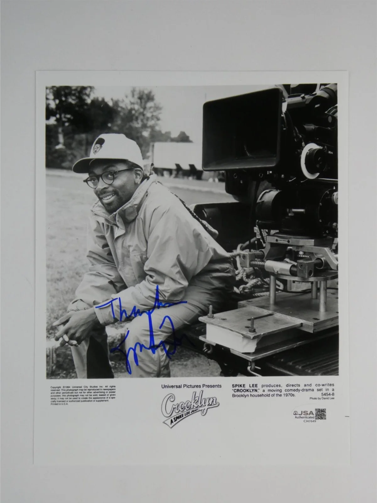 Spike Lee — Spike Lee Signed 1994 B&W 8x10 Promo Photo Crooklyn Autographed JSA COA, image 2
