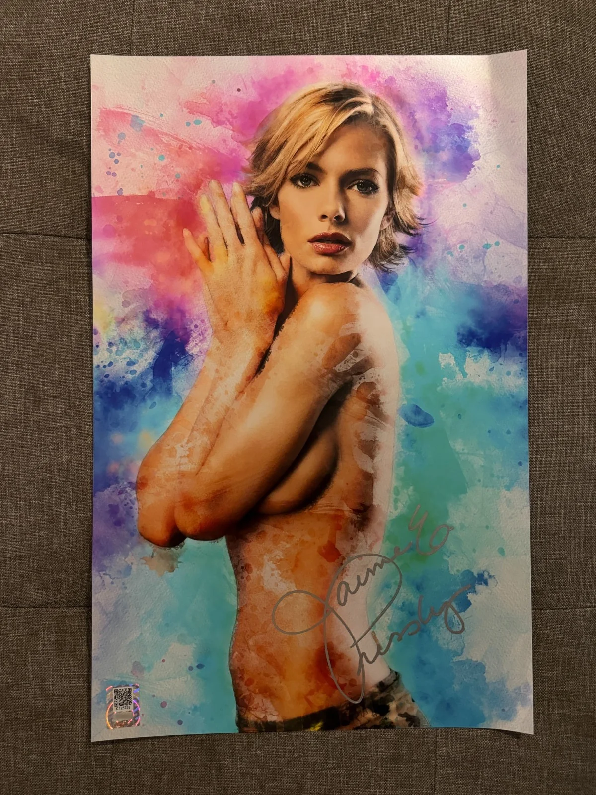 Jaime Pressly — Jamie Pressly Signed 11x17 Sexy Photo ✍️ Custom John Rudolph Artwork | Official