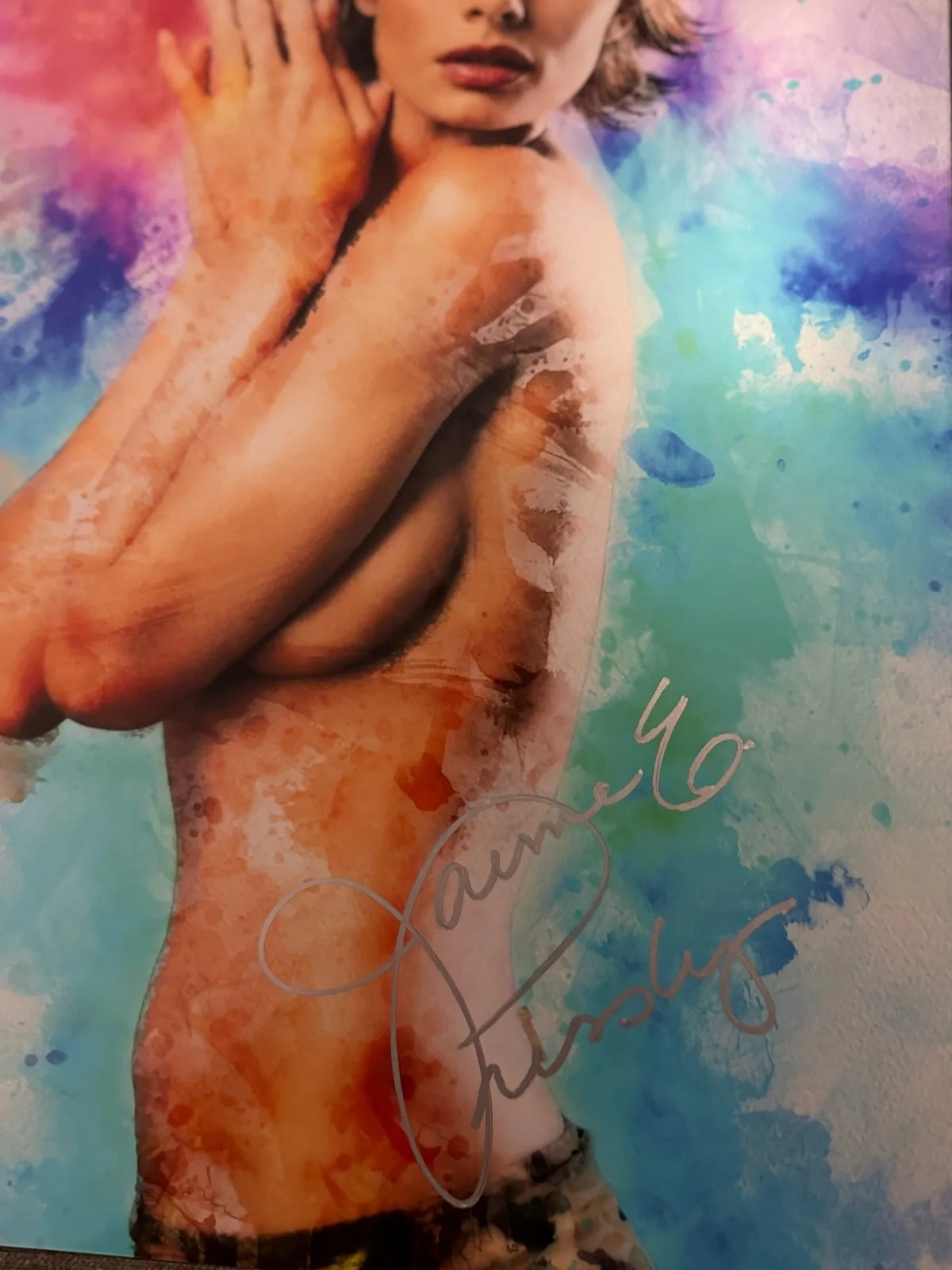 Jaime Pressly — Jamie Pressly Signed 11x17 Sexy Photo ✍️ Custom John Rudolph Artwork | Official, image 2