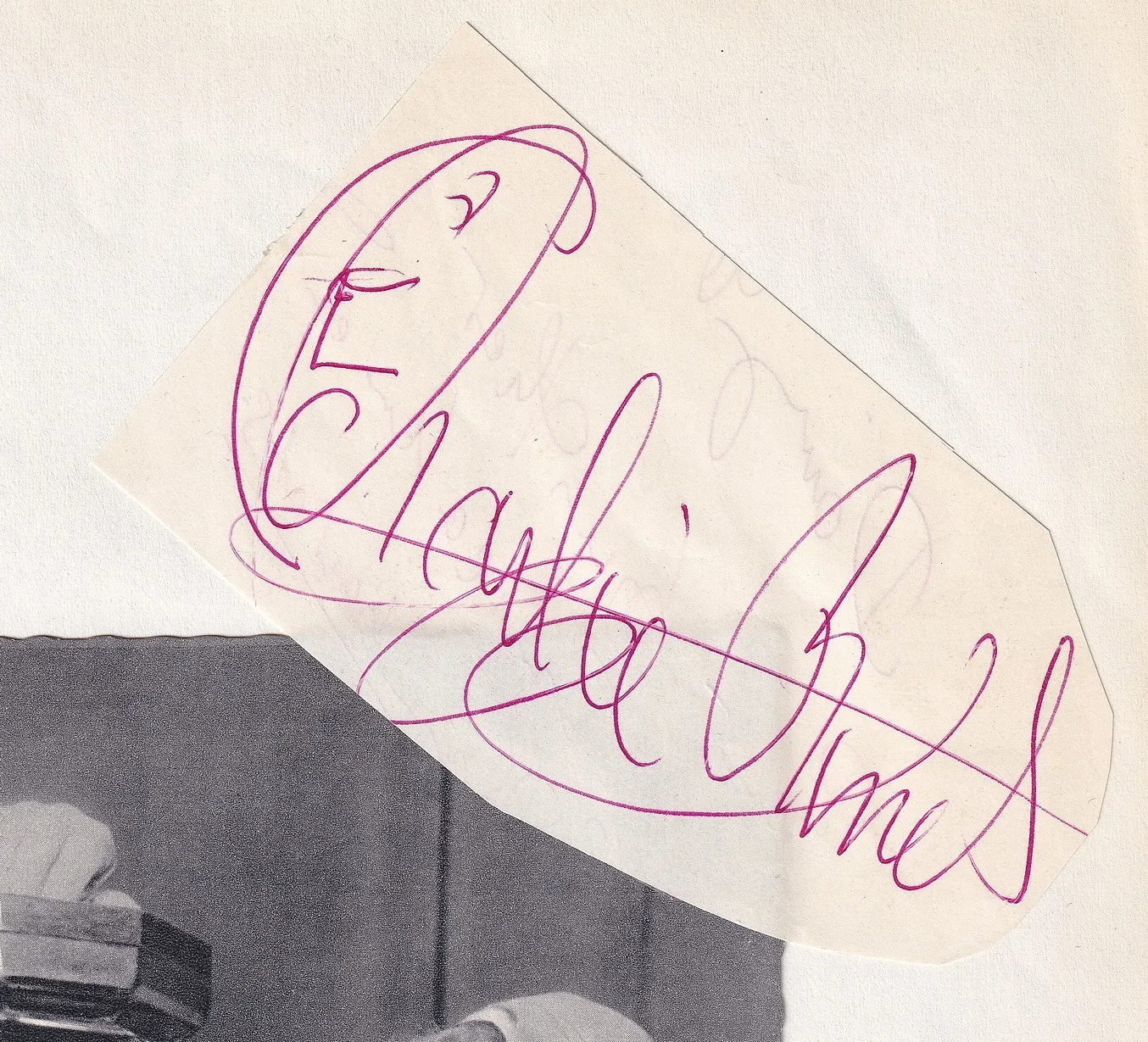 Charlie Rivel Spanish clown signed picture with Charlie Jr. signature cutout, изображение 3
