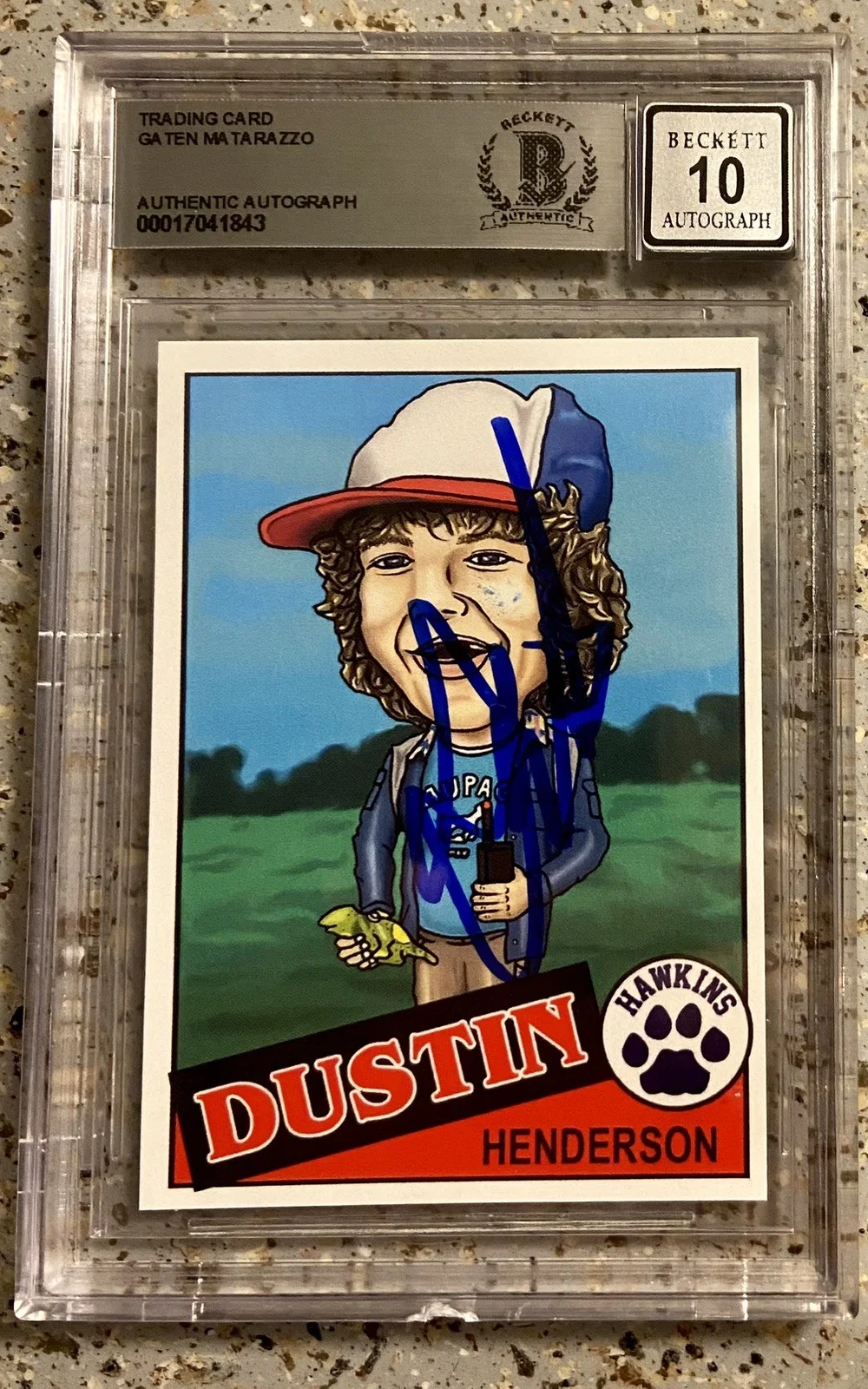 Gaten Matarazzo — Gaten Matarazzo GEM MINT 10 SIGNED Stranger Things Custom Trading Card- BGS COA