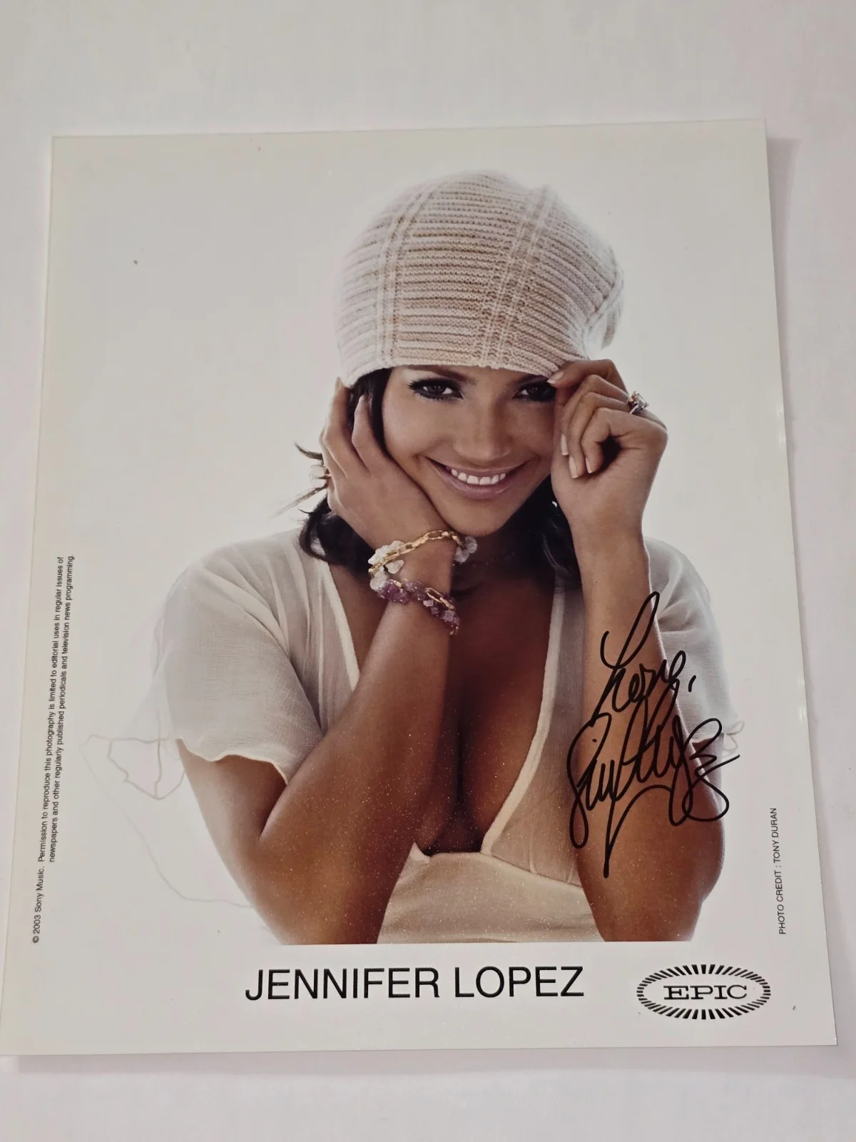 Jennifer Lopez — JENNIFER LOPEZ SIGNED 8X10 2003 SONY MUSIC PRESS PHOTO AUTOGRAPHED JLO HOLLYWOOD, изображение 3