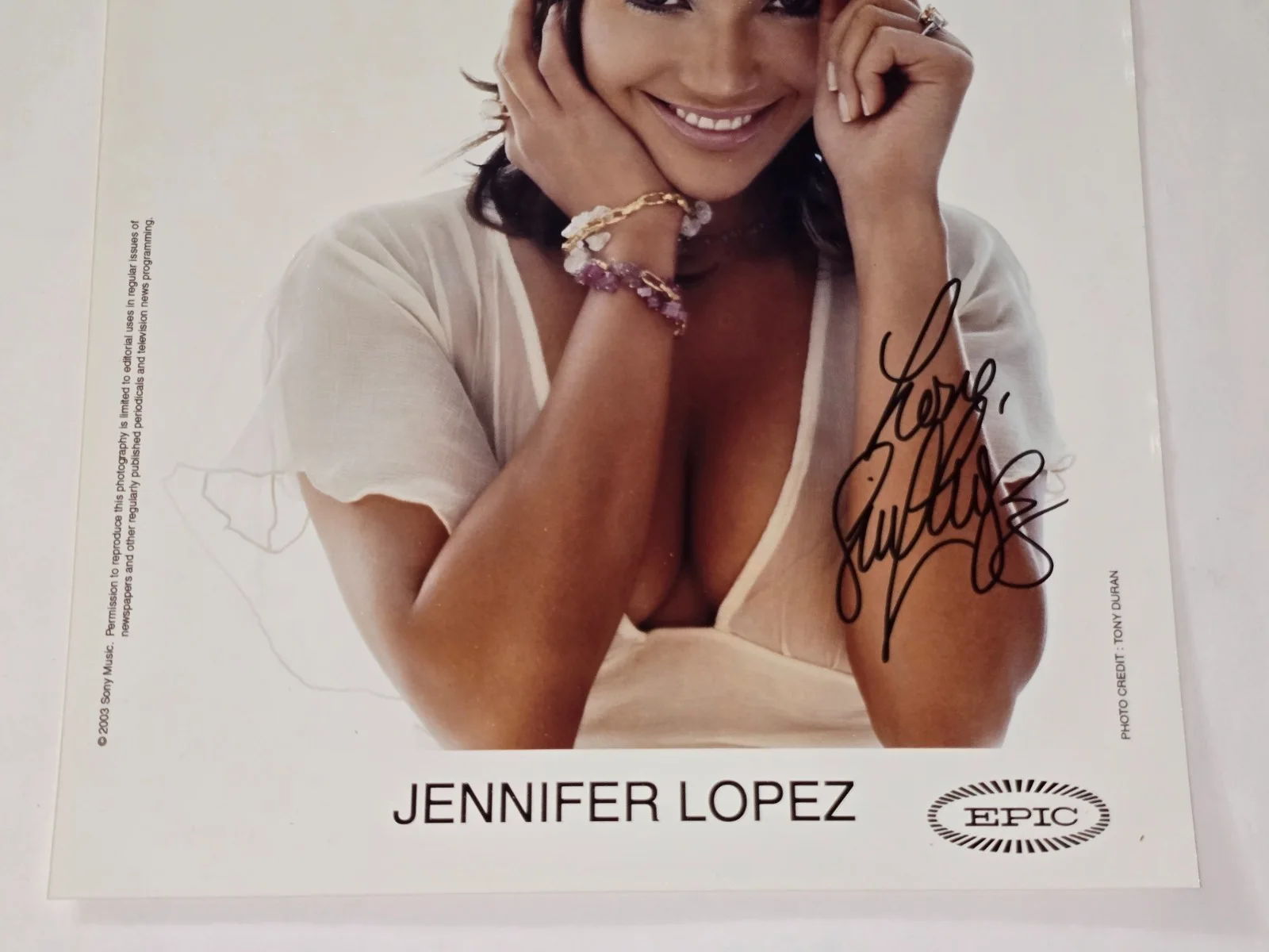 Jennifer Lopez — JENNIFER LOPEZ SIGNED 8X10 2003 SONY MUSIC PRESS PHOTO AUTOGRAPHED JLO HOLLYWOOD, изображение 5