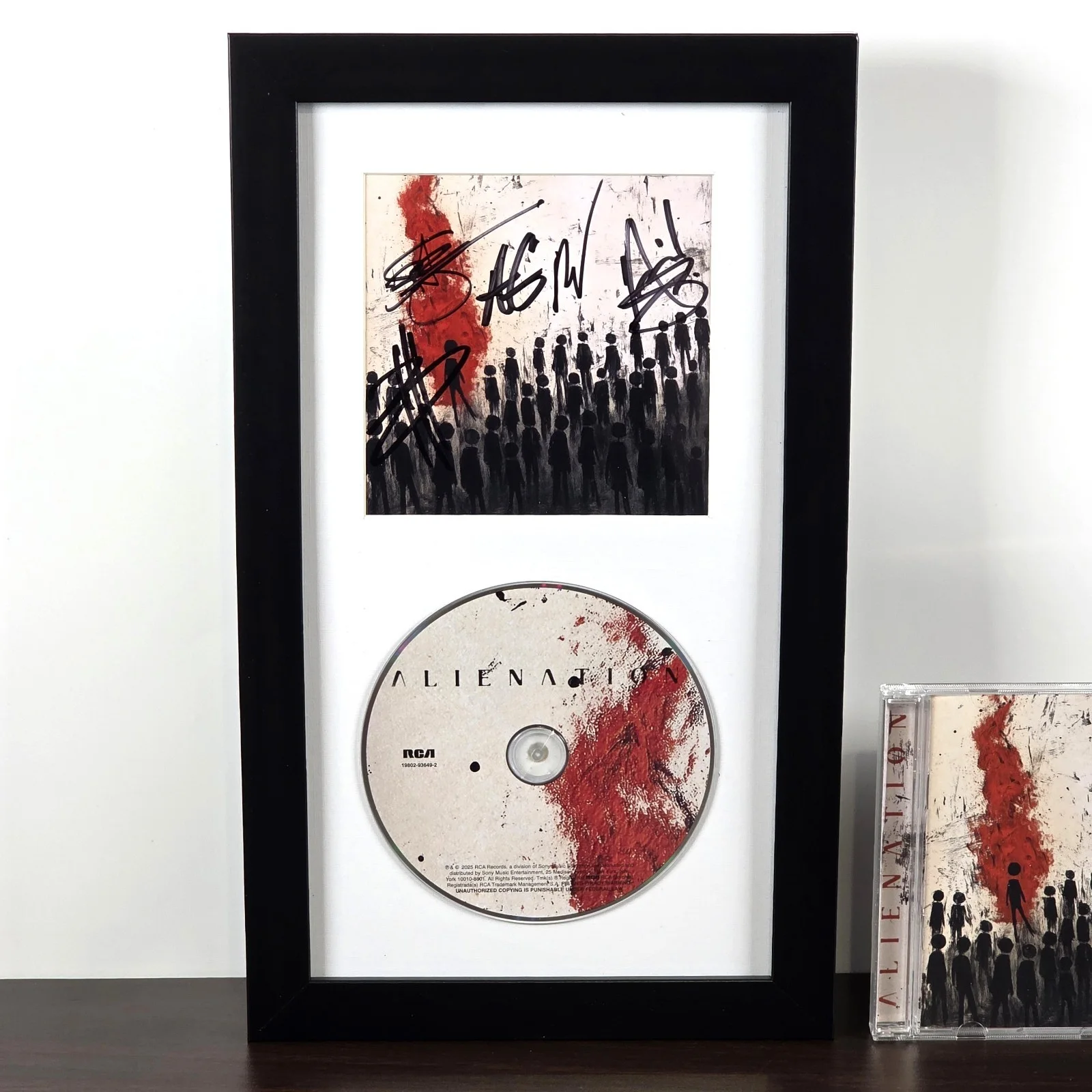 THREE DAYS GRACE Alienation CD with SIGNED Art Card in Framed Display, image 2