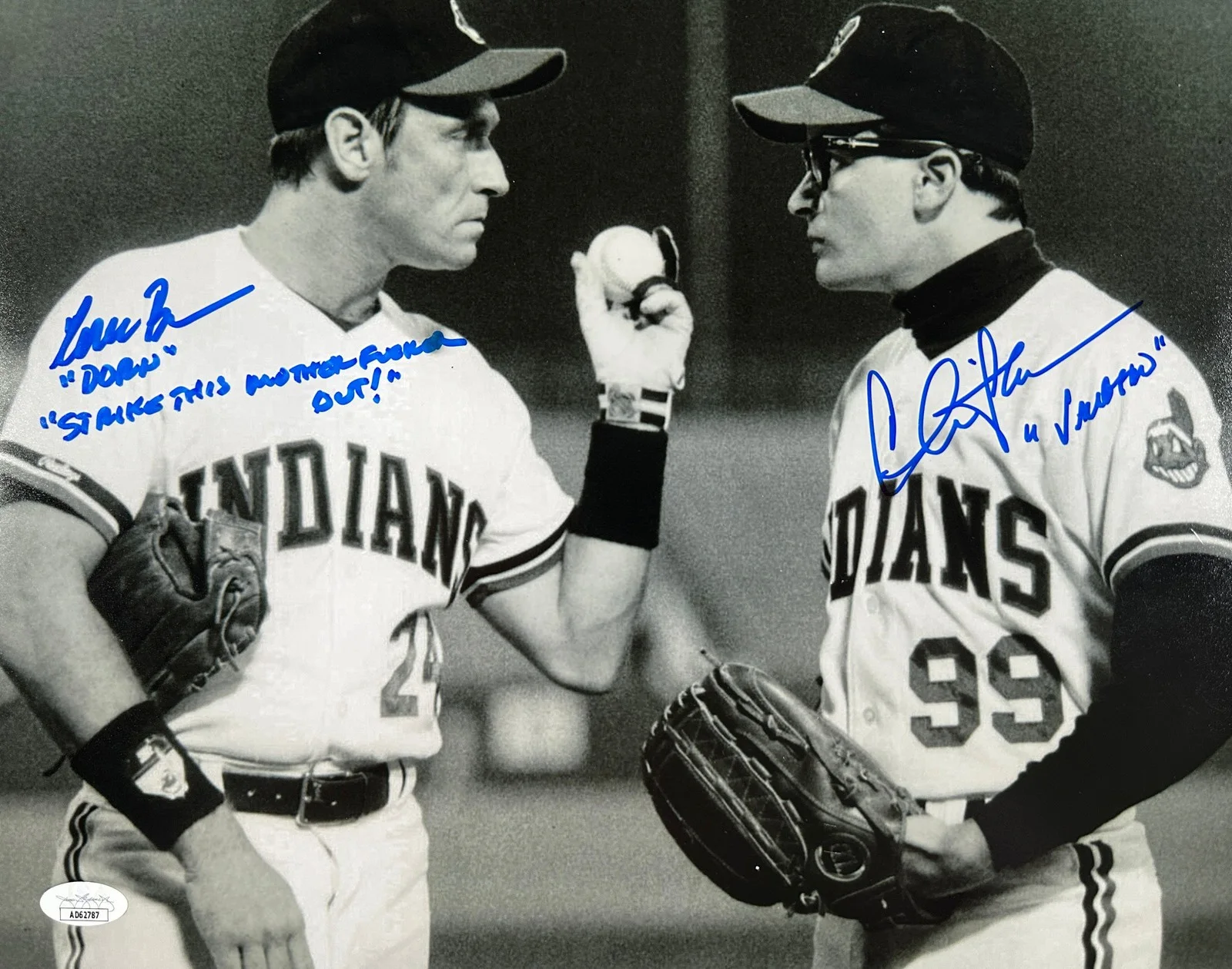 Charlie Sheen, Corbin Bernsen — Sheen, Bernsen Signed 11x14 "Strike that mother F*cker out!" JSA Private Signing
