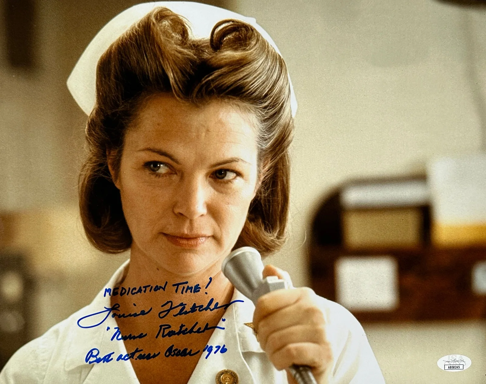 Louise Fletcher — Louise Fletcher Signed 11x14 Photo "Medication Time!" PSA COA Private Signing