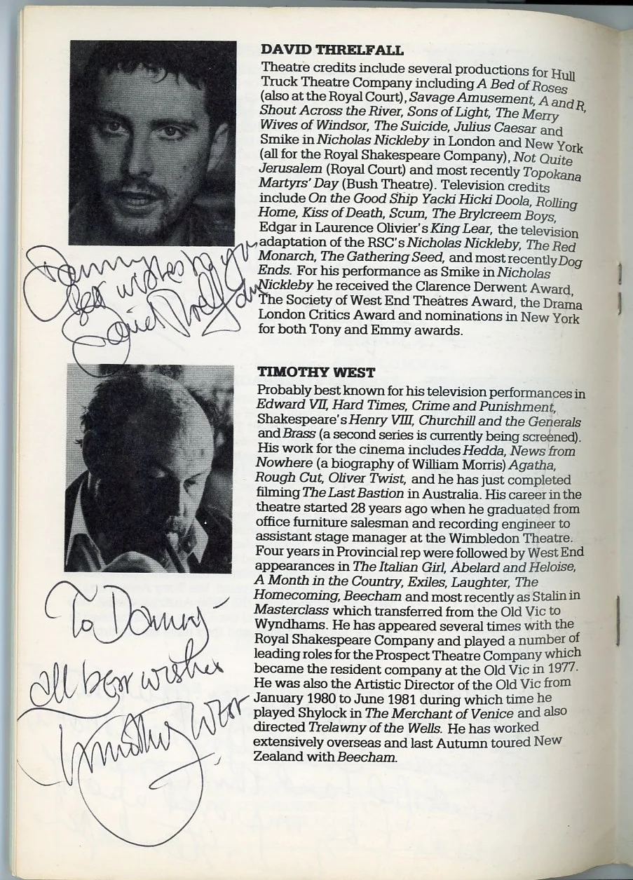Sylvestra Le Touzel, Frances Sternhagen, David Threlfall, Tim — Frances Sternhagen w/ 3 Cosigners - Signed Hampstead Theatre Program War at Home, image 3