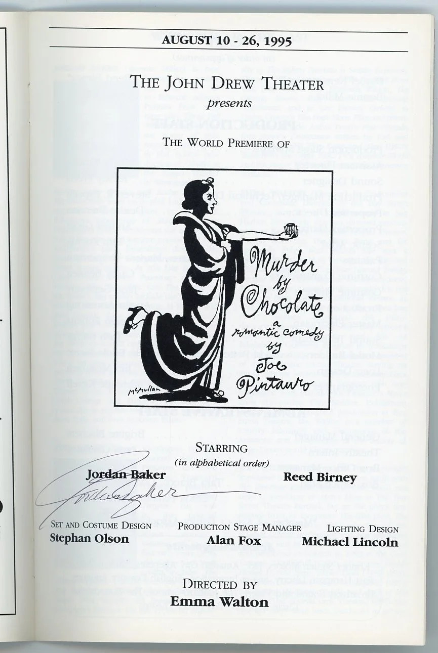 Jordan Baker — Jordan Baker - Signed John Drew Theater Program for Ghuaillld w/ Signed Note, image 2