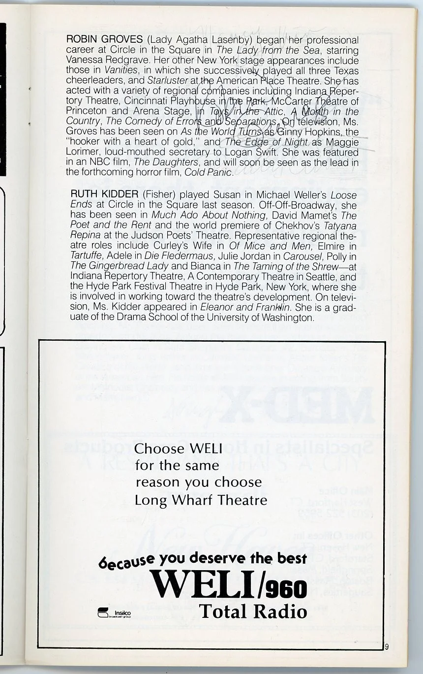 Lisa Barnes, Emry Battis, Nancy Boykin, Paddy Croft, Robin Groves — John McMartin & Alice Playten-Signed Program Admirable Crichton w/ 8 Cosigners, изображение 4