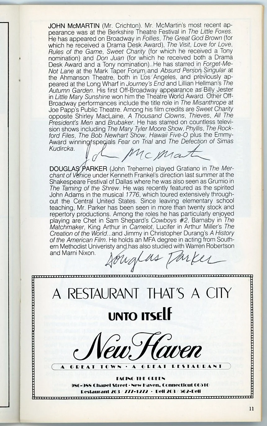 Lisa Barnes, Emry Battis, Nancy Boykin, Paddy Croft, Robin Groves — John McMartin & Alice Playten-Signed Program Admirable Crichton w/ 8 Cosigners, изображение 5