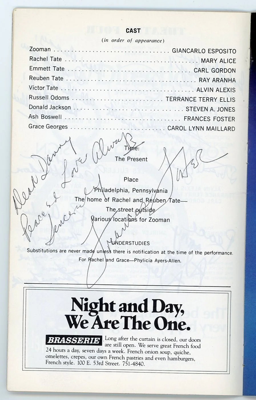 Frances Foster, Steven A. Jones, Carol Lynn Maillard, Mary Alice — Cast Signed (9x)- Theatre Four Showbill for the Negro Ensemble Company, изображение 3