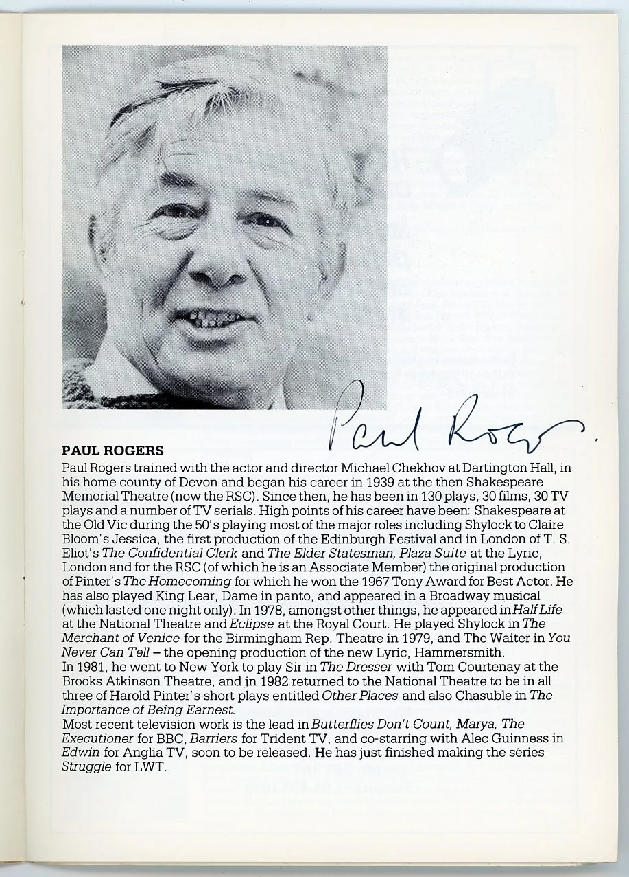 Paul Rogers — Paul Rogers - Twice Signed Yvonne Arnaud Theatre Program for Look, No Hans!, image 3