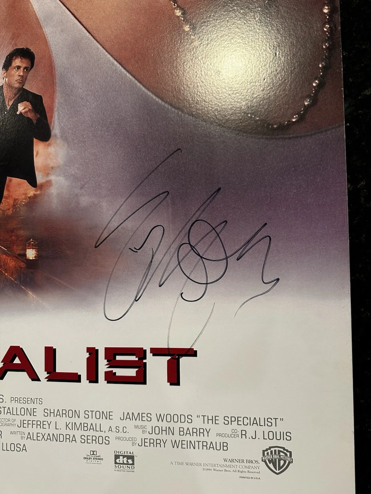 Sylvester Stallone Signed Autographed The Specialist Movie Poster 27x40, изображение 2