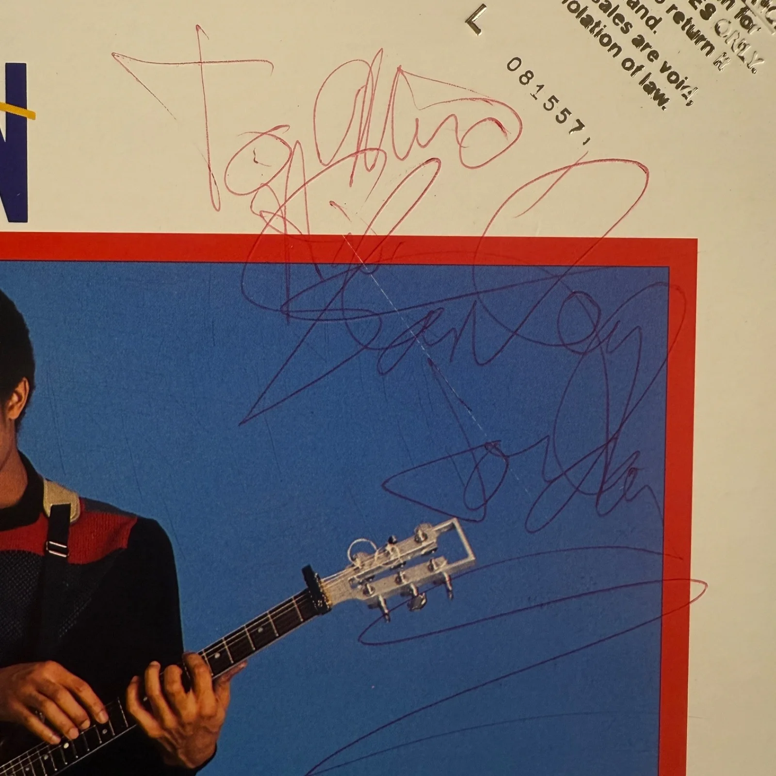 STANLEY JORDAN "Magic Touch" AUTOGRAPHED TO MIRO in ballpoint USA vinyl album NM, изображение 2