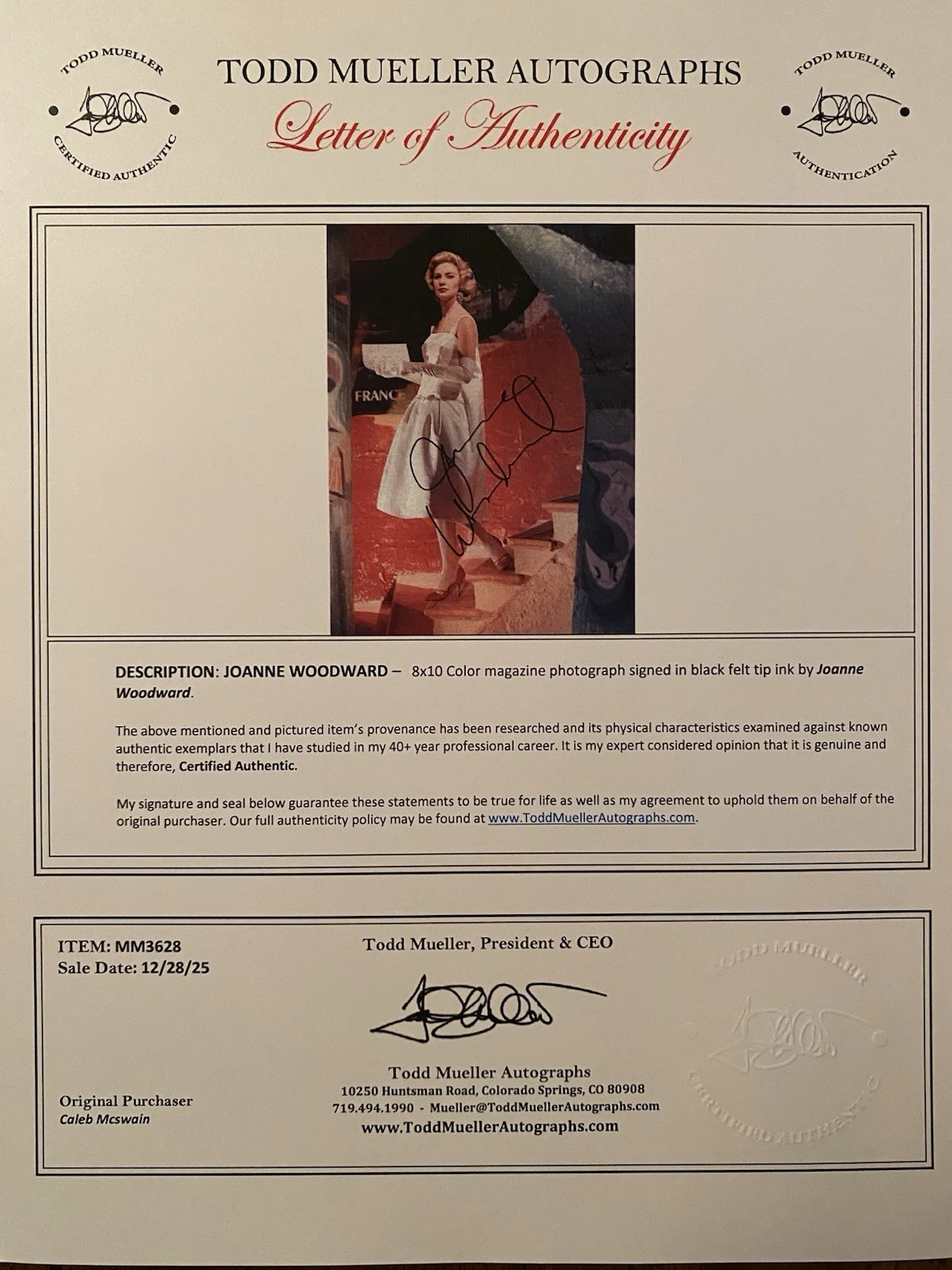 Joanne Woodward — Joanne Woodward Signed Autograph Photo With COA Rachel Rachel Three Faces Of Eve, изображение 5