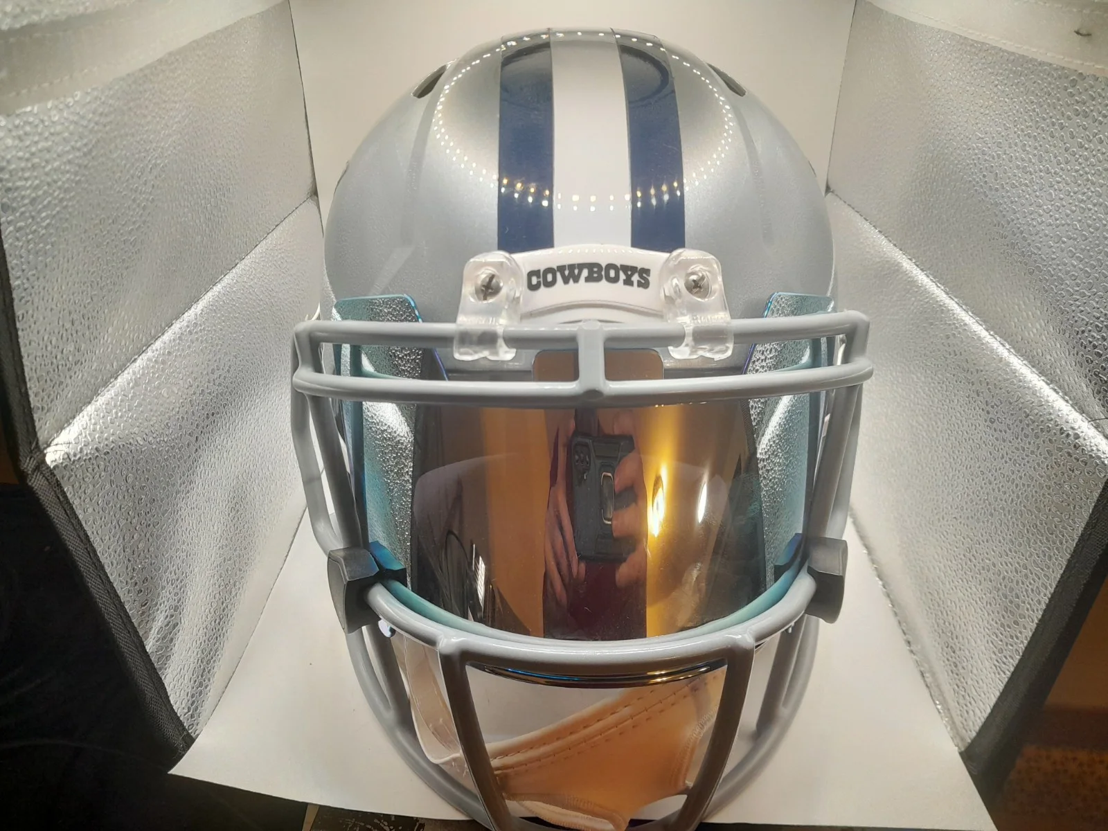 Deion Sanders Signed Dallas Cowboys Speed Helmet Autographed Silver Visor #21, изображение 2